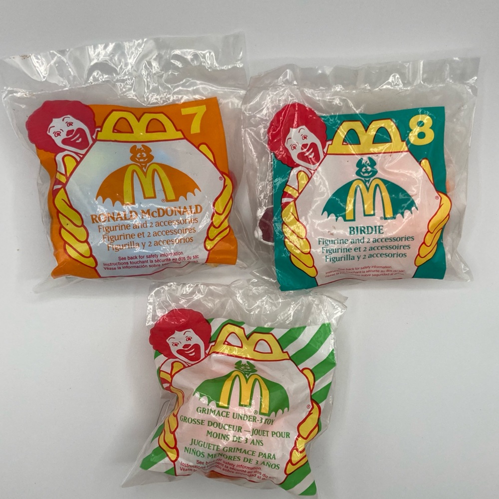 Vintage 1995 McDonald’s Halloween. Ronald, Birdie and Grimace Under 3.